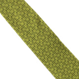 Dunhill geometric logo patterned silk tie chartreuse green