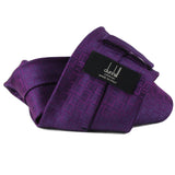 Dunhill silk tie in a geometric patterned miniature Dunhill logo plum purple