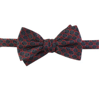Alexander McQueen claret red charcoal grey patterned bow tie
