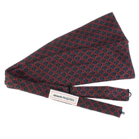 Alexander McQueen claret red charcoal grey patterned bow tie