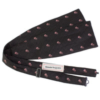 Alexander McQueen skull and dot pattern bow tie in black and pink