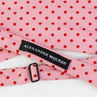 Alexander McQueen Polka Dot Pattern woven silk bow tie in pink and red polka dot pattern