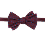 Alexander McQueen woven silk bow tie in a polka dot pattern plum purple navy blue