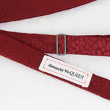 Alexander McQueen burgundy silk giraffe pattern bow tie