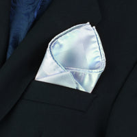Alexander McQueen woven silk pocket square pochette in pale blue
