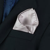 Alexander McQueen woven silk pocket square in pale grey
