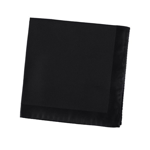Alexander McQueen woven silk pocket square in black