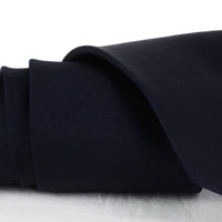 Alexander McQueen navy blue twill silk tie with AMQ monogram detailing embroidery