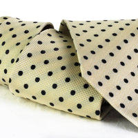 Alexander McQueen ivory black polka dot pattern tie with skull detailing