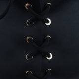 Ellery black twill satin corset laced belt
