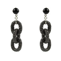Heiter onyx crystal encrusted chain drop earrings