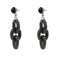 Heiter onyx crystal encrusted chain drop earrings