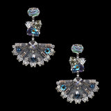 Heiter aurora borealis fan drop earrings abalone shell