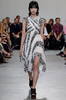 Proenza Schouler runway collection dress in a black and white leopard pattern
