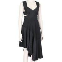 Stella McCartney exquisite black dress Embroidered bustier top wth crossover straps to back