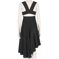 Stella McCartney exquisite black dress Embroidered bustier top wth crossover straps to back